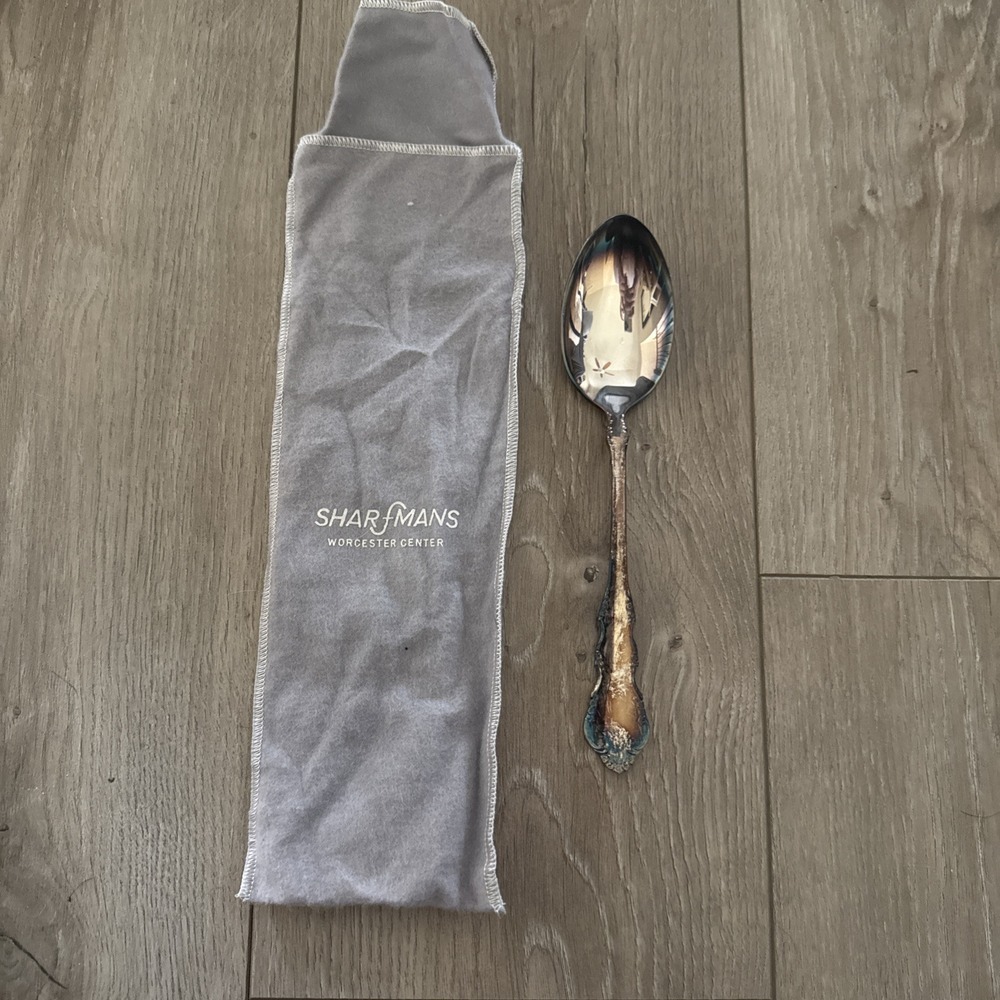 NEW Reed & Barton DRESDEN ROSE Silverplate 1953 Silverware Solid‎ Serving Spoon